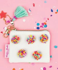 She She Boutique Mini Multi Pom Cardholder Keychain