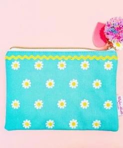 She She Boutique GIFTS Daisy Medium Pouch - Blue/Yellow
