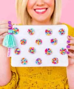 She She Boutique GIFTS Multi Color Pom Pom Pouch - Multi