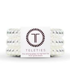 Teleties ACCESSORIES Large Coil Hair Tie - Crystal Clear