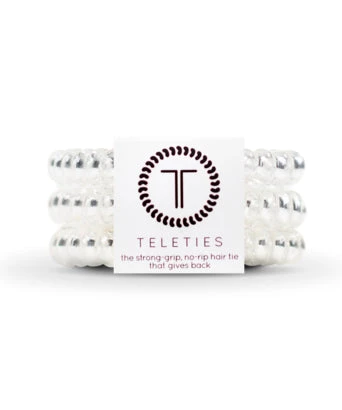 Teleties Small Coil Hair Tie Set - Crystal Clear ACCESSORIES 3 Teleties Small Coil Hair Tie Set - Crystal Clear ACCESSORIES