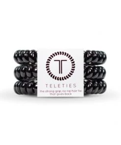 Teleties ACCESSORIES Small Coil Hair Tie Set - Jet Black