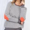 She She Boutique CLOTHING Houndstooth Sweater - Gray