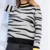 She She Boutique CLOTHING Tiger Print Sweater - Heather Grey