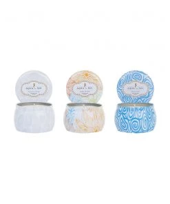 She She Boutique Travel Tin Candle, Set Of 3- Nuovo