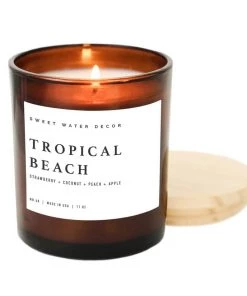 She She Boutique 11oz Amber Jar Candle - Tropical Beach GIFTS