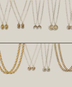 She She Boutique Undone Gold Necklace - Flat Curb, Rope, Crescent, Evil Eye, Flower, Heart, Medallion, Star Medallion OR Star Tag JEWELRY