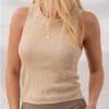 She She Boutique Sleeveless Knit Top - Black, Oatmeal OR White