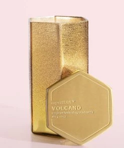 Capri Blue Gold Glitz Hexagon Jar - Volcano Scent