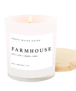 She She Boutique White Jar Candle With Wood Lid - Farmhouse GIFTS