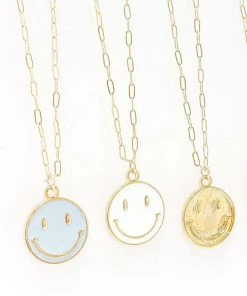 She She Boutique Happy Necklace - Gold, White OR Blue JEWELRY
