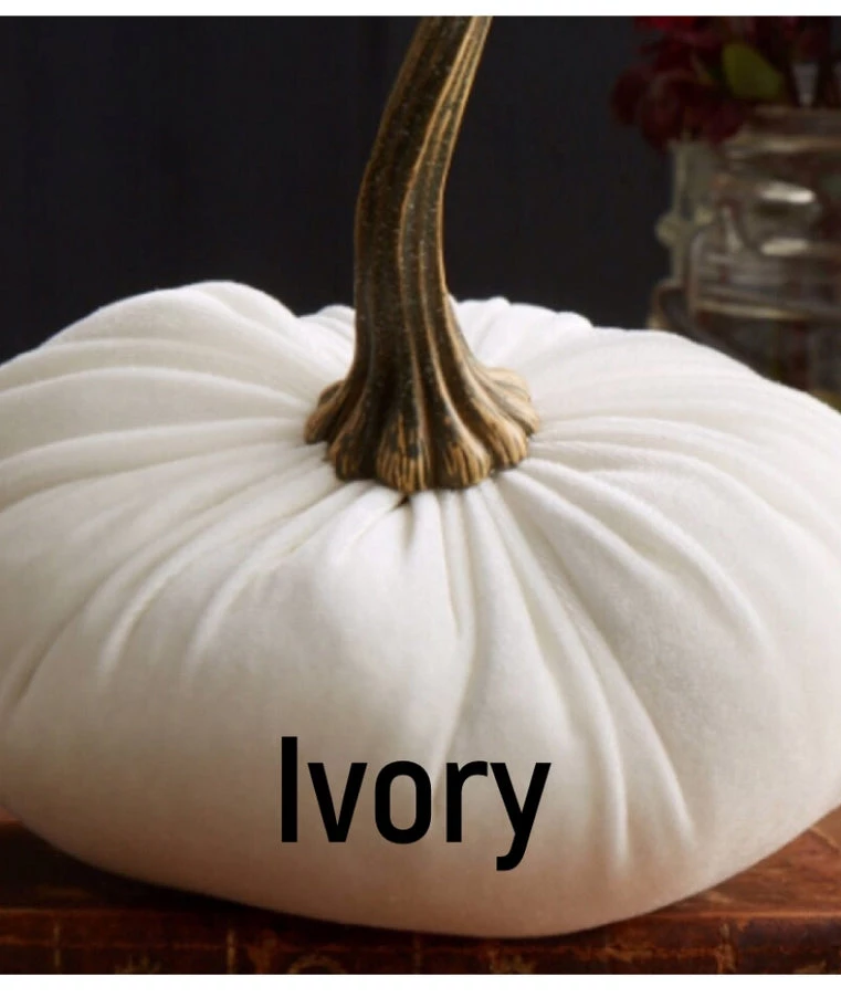 She She Boutique Large Velvet Pumpkins - Gold, Ivory, Brass, Orange, Sand, Olive OR Rust 7 She She Boutique Large Velvet Pumpkins - Gold, Ivory, Brass, Orange, Sand, Olive OR Rust